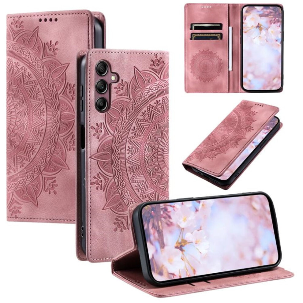 Pu Leather Flip Wallet Case With Magnetic Closure & Card Slots, Compatible With Samsung Galaxy A17 5G 6.7" Pink 9193271167075