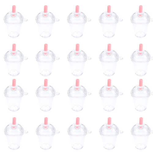 40Sets Plastic Mini Cups for DIY Crafting Keychains & Miniature Scenes 1