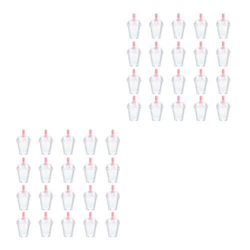 40Sets Plastic Mini Cups for DIY Crafting Keychains & Miniature Scenes 2