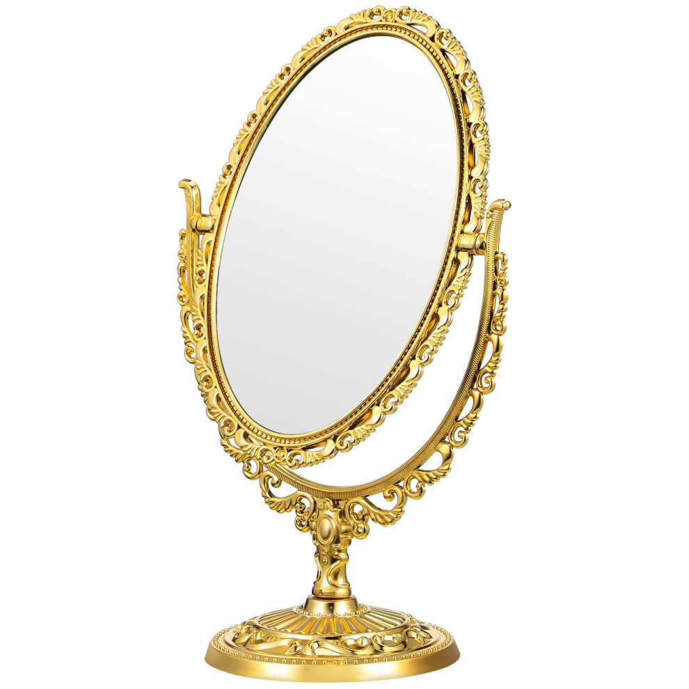 Golden Desk Table Mirror Vintage Makeup Mirror Vanity Mirror Desktop Mirror For Tabletop