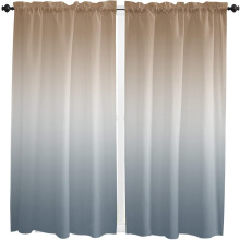 Ombre Curtains Brown Grey 42x63 Rod Pocket 2 Panels