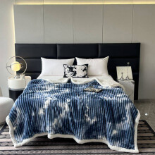 Blanket Queen Double Layer Thickened Blanket Lamb's Wool Milk Fleece Blanket Cover Blanket Nap Flannel Chunky Blanket