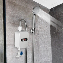 Instant Water Heater Shower Mini Tankless Integrated Electric Shower Unit, EU Plug 220V Bathroom Decor