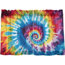 Tie Dye Kitchen Curtains 24 inch Short Tier Curtains for Small Windows Half Window Treatments for Kitchen Bathroom Bedroom 2 Panels