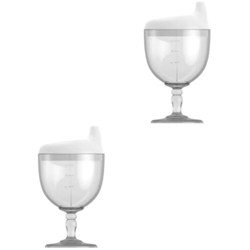 2Pcs White Spill Proof Sippy Cups Kids Drinking Cups with Straw 1