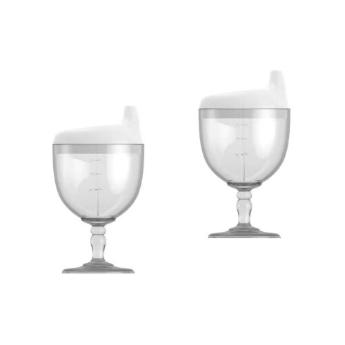 2Pcs White Spill Proof Sippy Cups Kids Drinking Cups with Straw 2