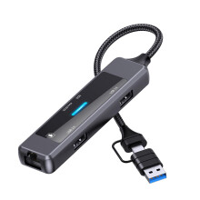 5 in 1 USB C Hub USB C Docking Station Practical Power Indicator Light USB C Splitter USB Hub for Laptop Keyboard