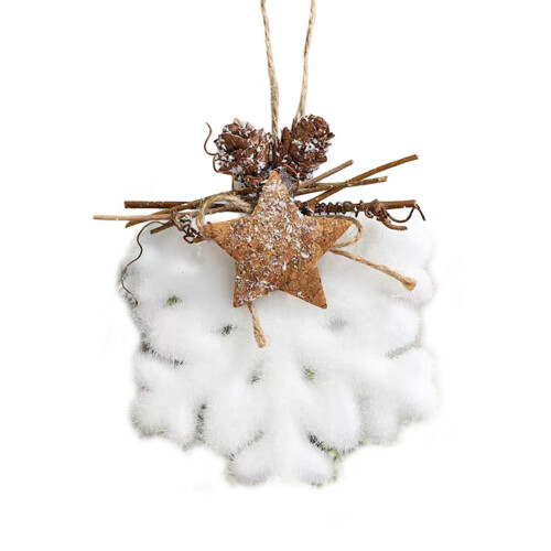 Christmas Foam Ball Ornament White Snowflake Bell