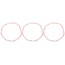 3Pièces Bandoulières Perles Colorées Plastique Décor
