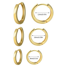 Fashion O-Shaped Zircon Stud Earrings Set 6 Pairs