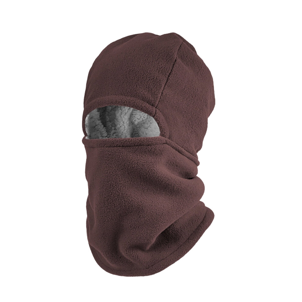Unisex Winter Warm Balaclava Hat Scarf Integrated Windproof Ski Cycling Neck Gaiter Brown 9152228665675
