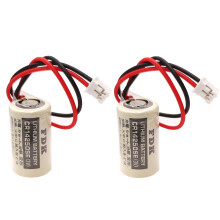 2Pcs cr14250se 3V 1/2AA Disposable Cylindrical Battery with White Plug for FDK cr14250se Omron CJ1W-BAT01 3V CP1H CP1L PLC System