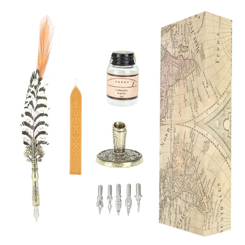 Smooth Ink Flow Quill Pen Set, Calligraphy Kit With Unique Design, Durable Writing For Creative Minds