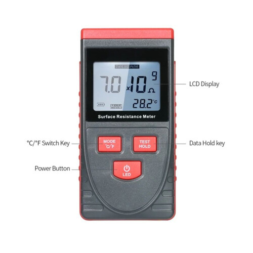 Portable Surface Resistance Meter WT311 Handheld LED Display Resistance Test High Accuracy Resistance Measuring