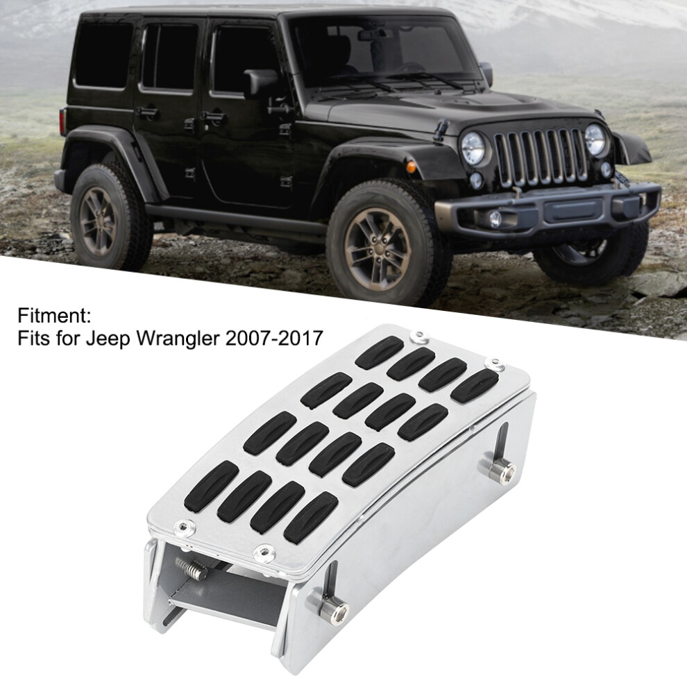 Jeep Wrangler Accelerator Pedal Foot Rest Anti-Slip Rubber Pad For 07-17 Models Silver 8701388352454