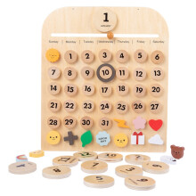 Veilig voor kinderen: eeuwigdurende kalender, Montessori houten educatief speelgoed dat familietijd en communicatie stimuleert, geschikt voor