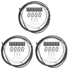 3Sets Galvanized Steel Black Bike Shift Cables Easy Fit for Road &