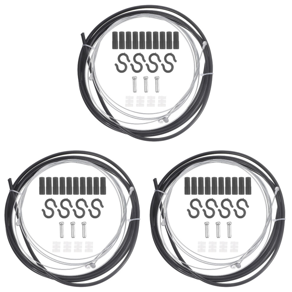 Photos - Cable 3Sets Galvanized Steel Black Bike Shift Cables Easy Fit for Road &