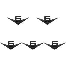 5Pièces Métallique Noir 3D Sticker Auto Décoration Extérieure