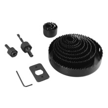 16PCS Hole Saw Set, Carbon Steel, 3/4in-5in, Case