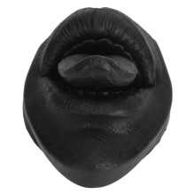 Modello di pratica della lingua in silicone con supporto 77x60mm Nero