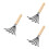 3Pcs Beach Clam Rake Black Steel Wood Handle Net Design Digging Tool 5