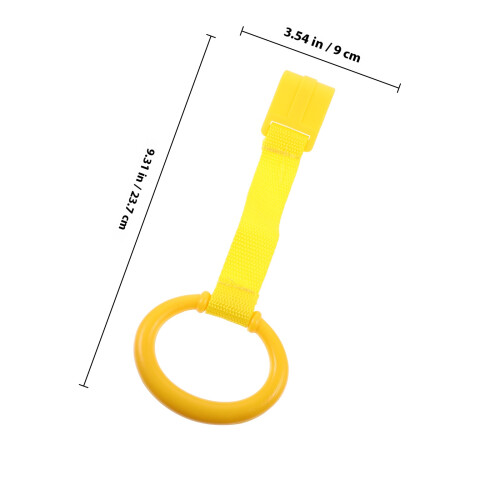 2Pcs Infant Pull Rings Yellow Plastic Crib Hand Pull Ring Set 1