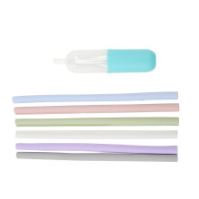 Openable Silicone Drinking Straws 9.8in, Washable & Reusable with Storage Box