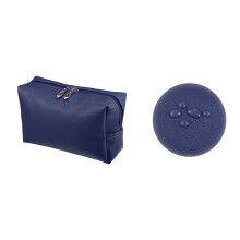 Make-up tas, cosmetische reistas, waterdichte PU-leren etui, make-up tas voor dames, maat S, donkerblauw, 1 stuk