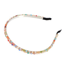 Women's Rhinestone Hairband 2 Rows Multicolor 0.31 Inch Wide