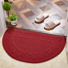 Tappeto semicircolare, antiscivolo, lavabile, da cucina, assorbente e morbido, facile da pulire (rosso, 25x16 pollici) – Compatibile con ANMUYUM