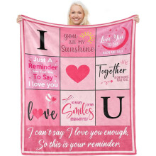 Coperta "Ti amo" in poliestere, regalo romantico per lei, adatta a tutte le stagioni, leggera e lavabile in lavatrice (40*50 pollici).