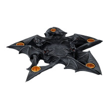 Candelabro Pentáculo Morcego – Castiçal Gótico com 5 Pontas para Halloween, Altar Wicca e Dia de Ação de Graças – Preto Fosco, Compatível