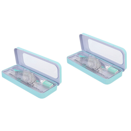 2Sets Compacte Meetlat En Passer Kit Voor School En Wiskunde 2