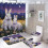 Ensemble rideau de douche 4 pièces White Bunnies Moonlight Field 1