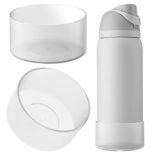 Lot de 2 protections pour bouteille d'eau compatibles avec Owala FreeSip 40 oz, en silicone antidérapant (blanc transparent)