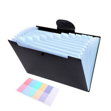 Organizzatore a fisarmonica a 12 tasche (32,99x24 cm), cartella portatile formato lettera per documenti/fatture/ricevute, PP nero, per