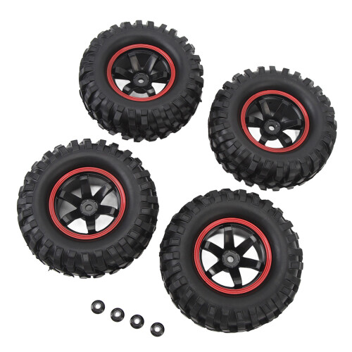 Cubo hexagonal de 12 mm para crawler de rocha de 1,9 polegadas, pneus RC com banda de rodagem duradoura e resistente a impactos, 6 furos, pneus de 2