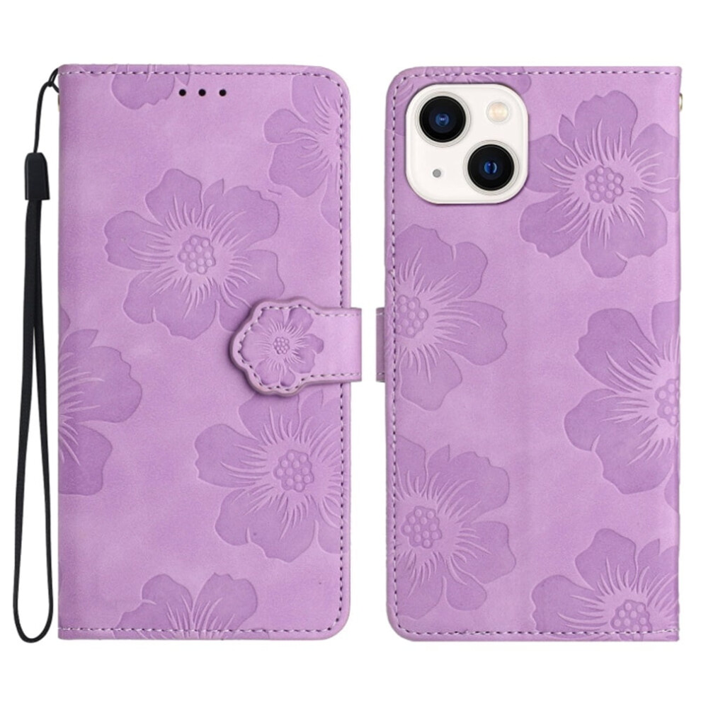 Leather Flip Wallet Case For Compatible With Iphone 12 Â Flower Embossed, 3-Card Holder, Magnetic Closure, Detachable Wrist Strap, Shockproof, 9482726211334