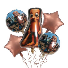 Lot de 5 ballons en aluminium Brainrot Tralalero Tralala (anime) avec ficelle – Décoration de fête d'anniversaire pour enfants et adultes