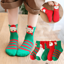 5 Pairs Christmas Socks for Kids Baby Santa Claus Socks Xmas Socks for Children Girls Boys