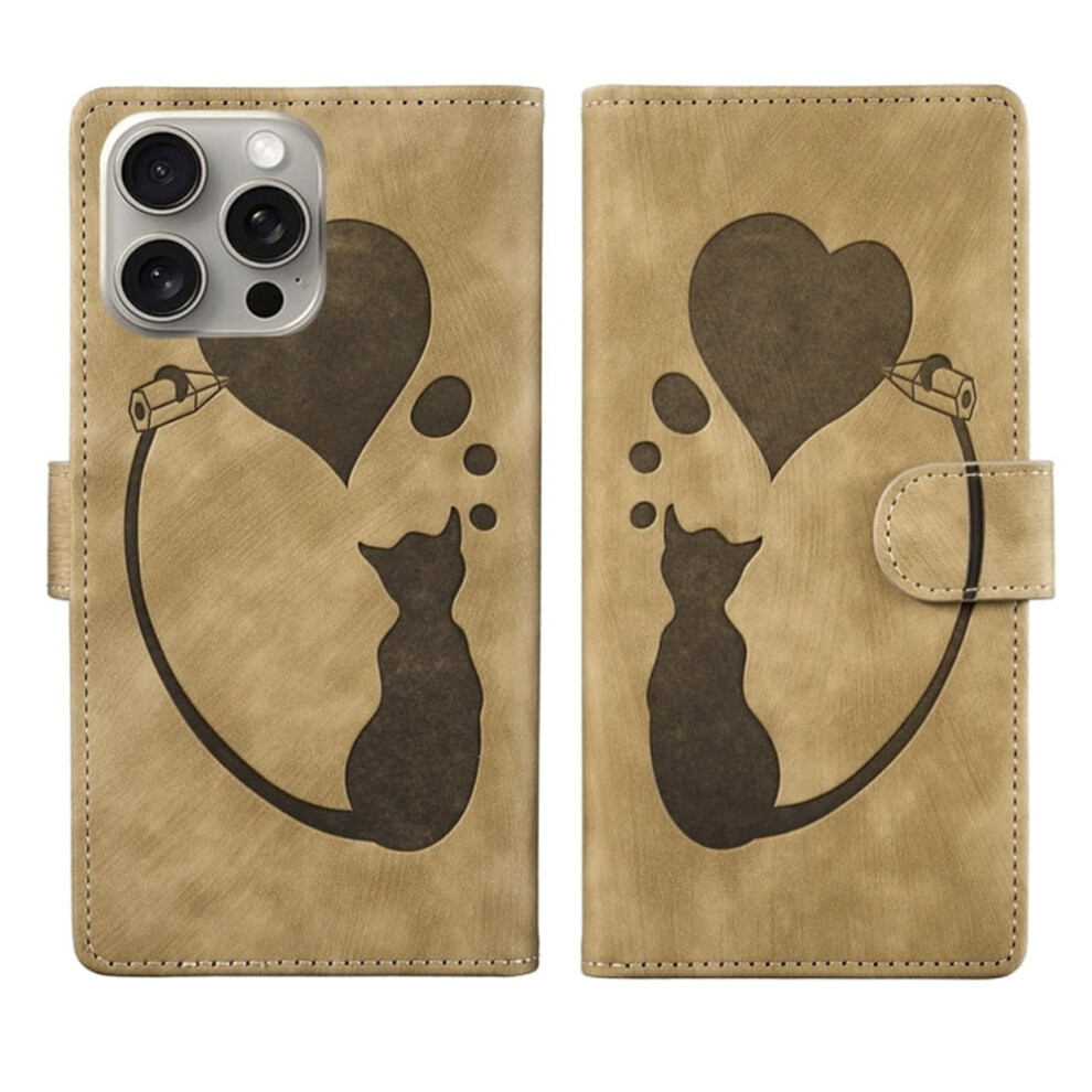 Pu Leather Flip Wallet Case For Iphone 14 Pro Max 6.7 Brown 9065194875484