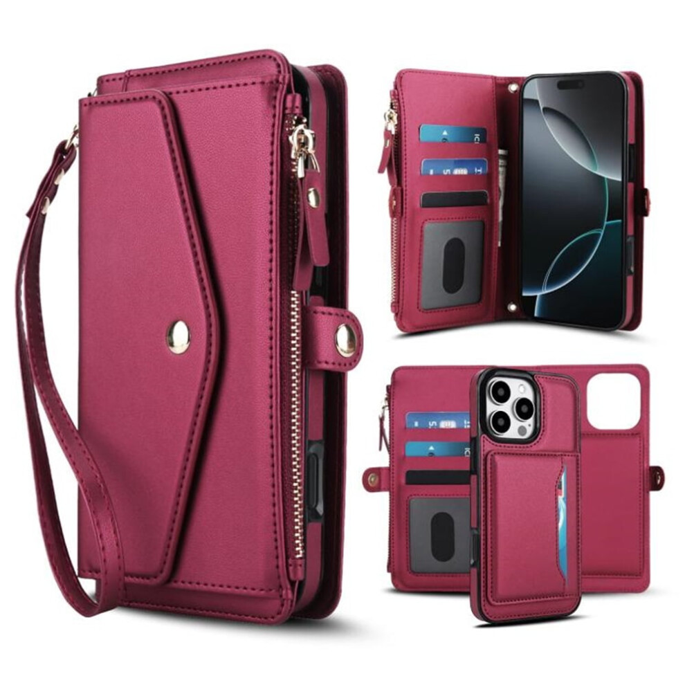 Rfid Blocking Pu Leather Wallet Case For Iphone 16 Pro 9065194875439