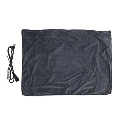 USB Heated Blanket - Adjustable Grey 14.6-15.4 oz 1