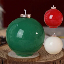 Green Soy Wax Christmas Snowflake Ball Candles – Festive Scented Table Decor & Gifts, Compatible with Xmas Themes