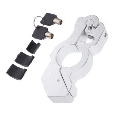 Motorcycle Disc Lock Heavy Duty Adjustable Silver