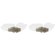 2St Lady Mesh Hoofdband Wit Lichtgewicht Met Decor