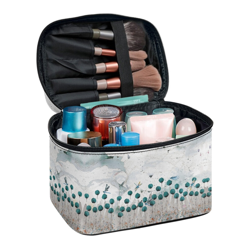 Watercolor Dragonfly Polyester Cosmetic & Toiletry Organizer Bag with Hand-Held Brush Slots â Compatible with All Standard Brushes