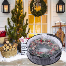 Christmas Tree Bag,Storage Bag, Sided Transparent 24in Christmas Wreath Christmas Ring Storage Bag PVC