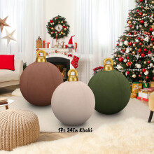 24pcs Giant Inflatable Velvet Christmas Balls – Large Flocked Outdoor Xmas Ornaments for Porch, Lawn & Yard – Compatible with Outdoor Use